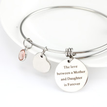 Оптовая женские браслеты из нержавеющей стали в форме сердца, ювелирный подарок для мамы, любовь между матерью и дочерью